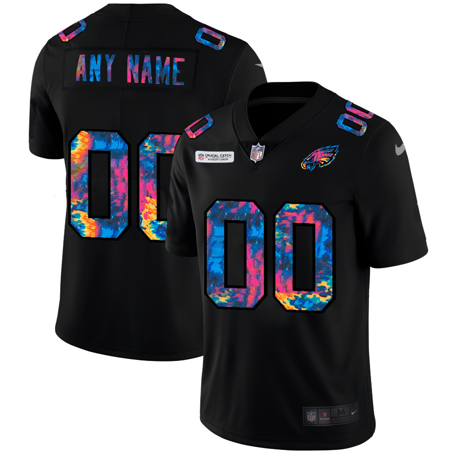 Philadelphia Eagles Custom Men Nike MultiColor Black 2020 NFL Crucial Catch Vapor Untouchable Limited Jersey